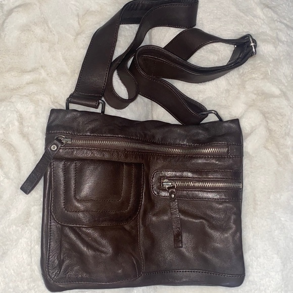 Danier Leather Cross Body Bag- Brown - Picture 1 of 5